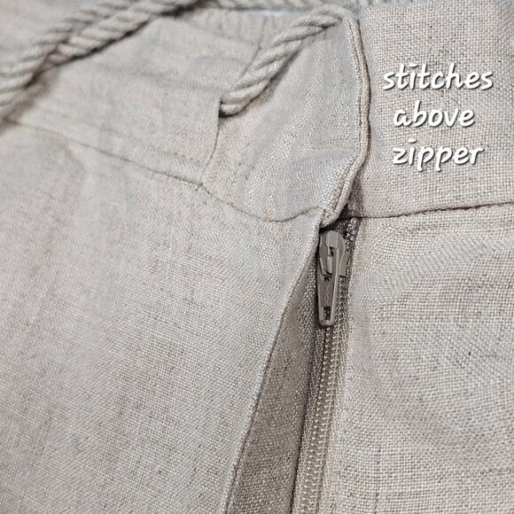 Talbots 100% Linen Cropped Wide Leg Flare Pants Size 16 *Read* - Picture 4 of 14